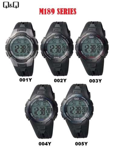 Jam Tangan Pria Casual Sporty Rubber Digital Original Q&Q QNQ QQ M189J Series abu abu