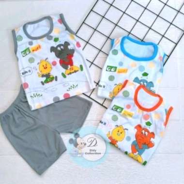 Setelan Baju Bayi Kutung Motif Gajah / Kaos Bayi Pendek Usia 3 -12Bulan / Setelan Baju Tidur Bayi