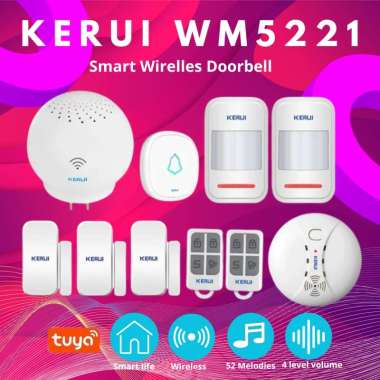 Bel Alarm Wireless KERUI WM5221 Sensor Asap Tuya Smart Alarm System
