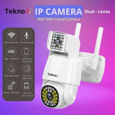 IP Camera Double Dua CCTV Teknobi Auto Tracking Panoramic 360eyes