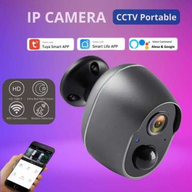 KERUI IP Kamera CCTV TUYA WiFi baterai Portable Camera Hitam