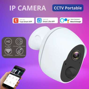 KERUI IP Kamera CCTV TUYA WiFi baterai Portable Camera Putih