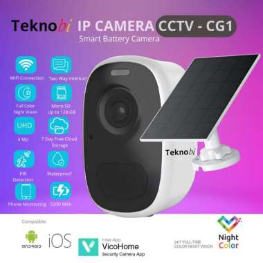 IP Camera CCTV Solar Portable Baterai Teknobi CG1 Waterproof Wireless kamera + solar