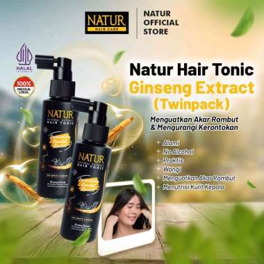 Twinpack Natur Hair Tonic Ginseng 90ml - Paket Tonik Rambut Rontok 2 pcs Ginseng
