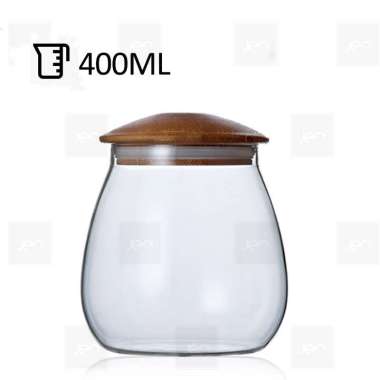 Jen Toples Kaca Makanan Circular Storaged Jar Display Food 400ml - 900ml 400ml