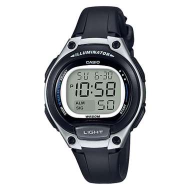 Jam Tangan Wanita Casio General LW-203-1AVDF Digital Dial Black Resin Band -