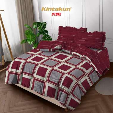 Kintakun Bedcover Set Rumbai 160x200 Motif Minimalis Aesthetic Dluxe Microtex 39cm Radinka