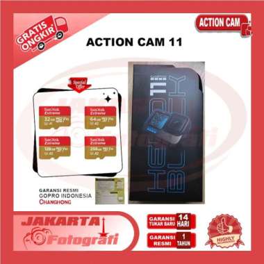 GoPro HERO11 Black - GoPro HERO 11 Black ORIGINAL PAKET ACC RESMI TANPA BONUS FREE KINGMA