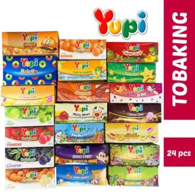 Yupi Bolicious Blackberry Strawberry Mandarin Lychee 120G 1 Pak Isi 24 Pcs Grape