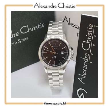 Jam Tangan Wanita ALEXANDRE CHRISTIE Original AC 1008 LD Garansi Resmi 1 Tahun SILVER BLACK