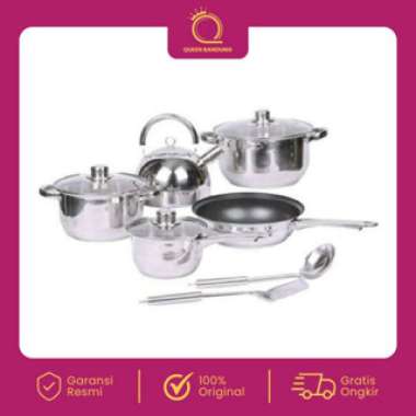 NIKO Cookware Set Stainless 7in1 NK-1112ST Panci Set Peralatan Makan