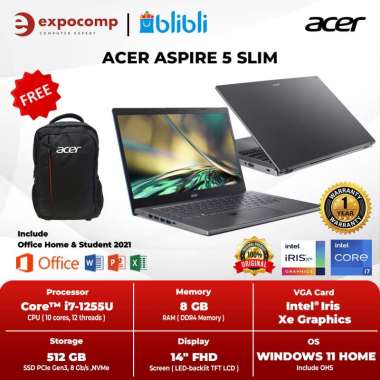 ACER ASPIRE 5 SLIM A514-55-74ZR GREY CORE i7-1255