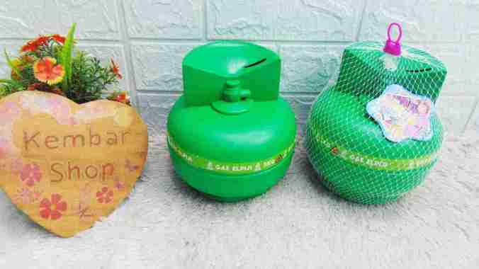 OTI9956T Celengan Tabung Gas Tabungan Anak Celengan Anak Bentuk Tabung Gas LPG MELON HIJAU HIJAU