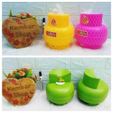 OTI9956T Celengan Tabung Gas Tabungan Anak Celengan Anak Bentuk Tabung Gas LPG MELON HIJAU PINK