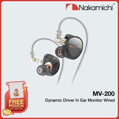 Nakamichi MV 200 HD IEM 1 DD 1 BA Wired Earphone In Ear Monitor Mic