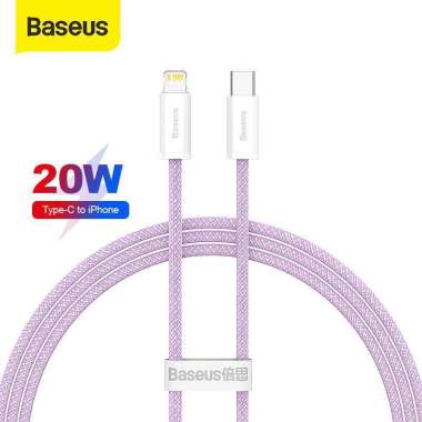 BASEUS KABEL DATA FAST CHARGE PD 20W DYNAMIC CABLE TYPE C TO IPHONE Ungu