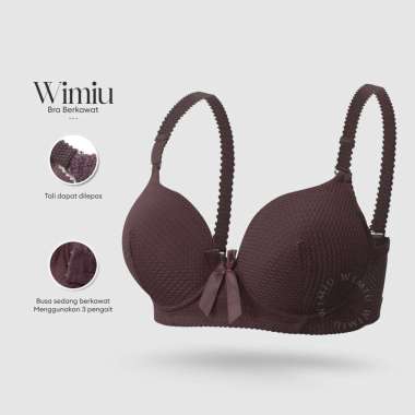Wimiu BH Bra Kawat Jaring Bra Kawat BH Pakaian Wanita 100097 Brown 40