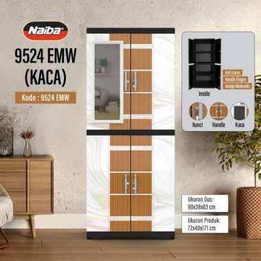 NAIBA - Lemari MSC Naiba Fit Ebony - lemari kaca 9504 EBP