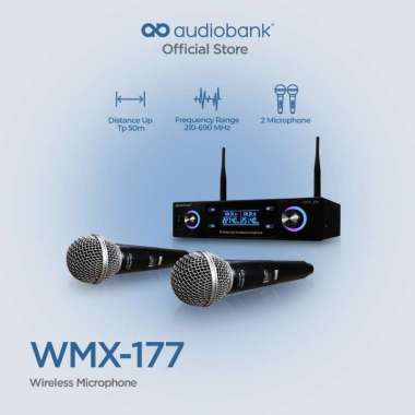 Audiobank WMX 177 Karaoke Wireless Mic HITAM FULL