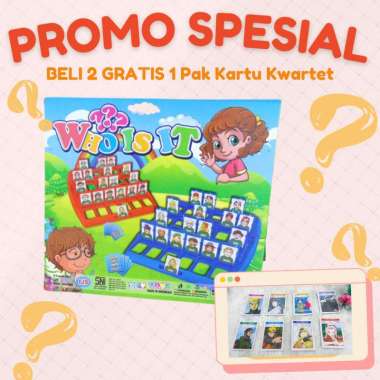 [BELI 2 GRATIS 1 PAK KARTU KWARTET] SS1556 Mainan Edukasi Anak Tebak Gambar Board Game Who is it Mai