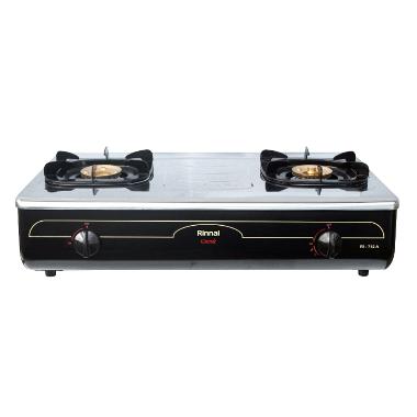 Rinnai RI-712A RI712A Kompor Gas 2 Tungku Hitam
