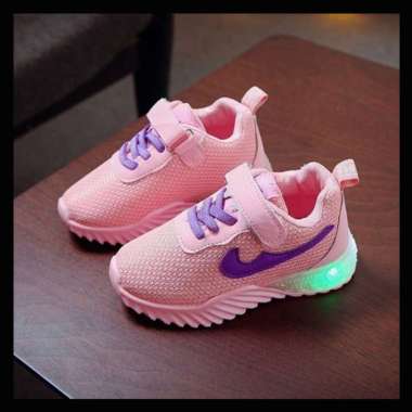 ZH-SS069 Led Unisex Air New Nikei Rubber Import Sepatu Anak 25 Pink