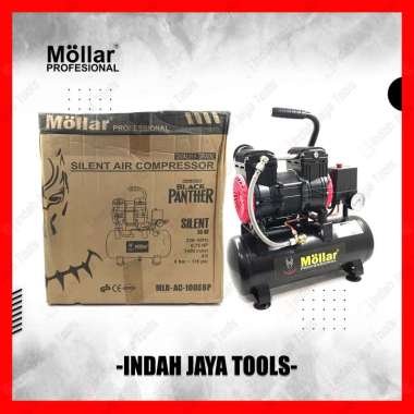 MOLLAR 1008BP Kompresor Angin SILENT 3/4 HP 8 Liter Oilless Oiless