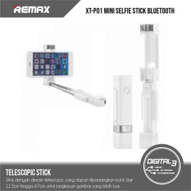 Selfie Stick Bluetooh XT-P01 Tongsis Wireless Pocket for IOS Android Hitam