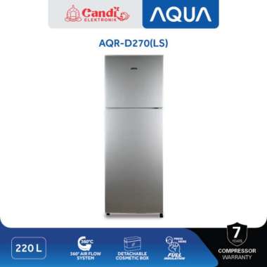 AQUA KULKAS 2 PINTU 220 LITER AQR-D270(LS)