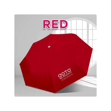 Goto Rainy Payung Umbrella Lipat Besar Polos Anti UV Otomatis RED