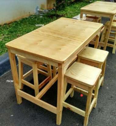 MEJA SATU SET 120X60X75CM, MEJA MAKAN