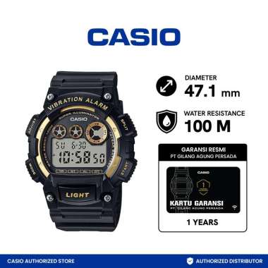 CASIO General W-735H-1A2VDF Jam Tangan Unisex BLACK GOLD