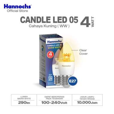 Hannochs Lampu Lilin Hias Candle LED 05 4 watt E27 WW - Cahaya Kuning