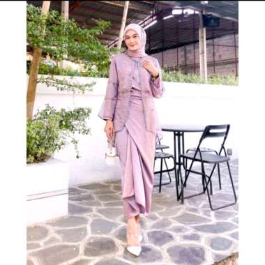 Gamis Rok Lilit Clarissa Dress Muslim Wanita mauve 2XL