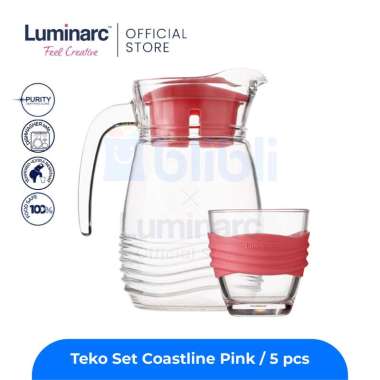 Luminarc Coastiline Pink Teko Set KACA BENING