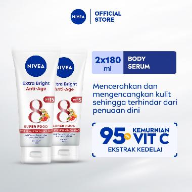 Promo Harga Nivea Body Serum Extra White Anti Age 180 ml - Blibli