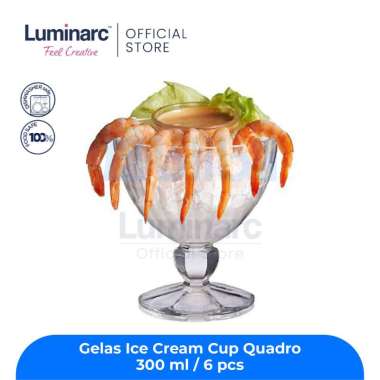 Luminarc Gelas Ice Cream Cup Quadro 300 Ml / 6 pcs KACA BENING