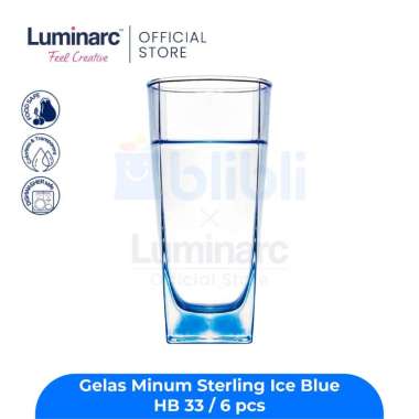 Luminarc Gelas Minum Sterling Ice Blue HB 33 / 6 pcs white transparan