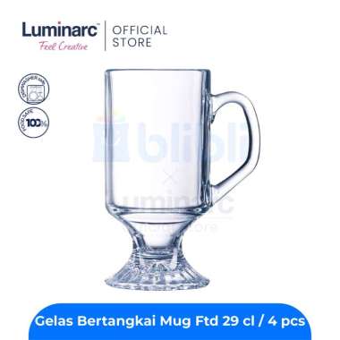 Arcoroc Gelas Minum Mug Ftd 290 Ml / 4 pcs white transparan