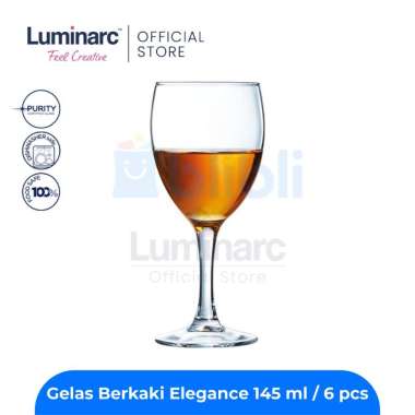 Arcoroc Gelas Berkaki Elegance 145 ml/ 6 pcs white transparan