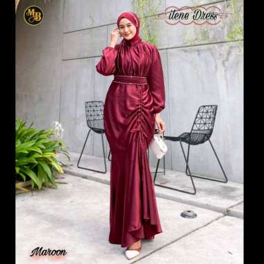 Ilene Dress Gamis Serut Dress Muslim Wanita mauve Semua Ukuran