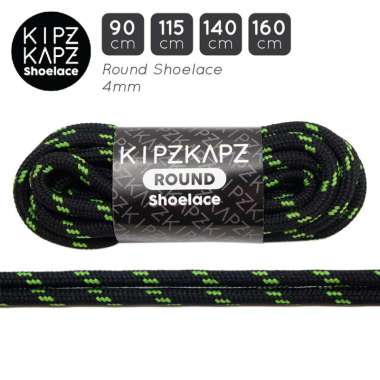KipzKapz RS58 Bulat Tali Sepatu [4 mm] 90 cm black green