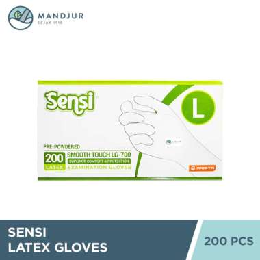 Sensi Latex Examination Gloves Sarung Tangan Karet [Size L/ 200 pcs]