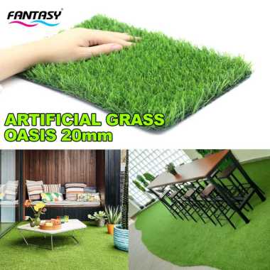 Fantasy Rumput Sintetis Oasis Tebal 2cm Karpet Rumput Meteran Dekorasi Rumah 100 x 100 cm