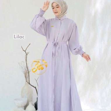 Dress Muslim Wanita Gamis Polos Terbaru lilac One Size