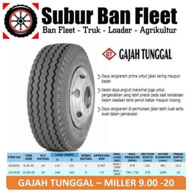 GT MILLER 900 - 20 14PR BAN LUAR TRUK FUSO UKURAN 9.00 R20