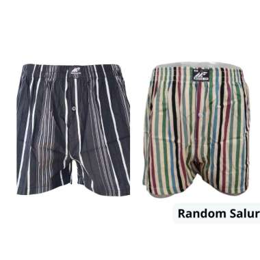 Muscle Fit Boxer Kancing Katun Celana Dalam Pria [1 Pcs] SALUR RANDOM XL