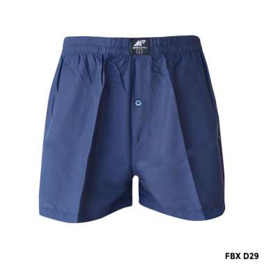 Muscle Fit Boxer Kancing Katun Celana Dalam Pria [1 Pcs] NAVY XXXL