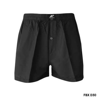 Muscle Fit Boxer Kancing Katun Celana Dalam Pria [1 Pcs] HITAM XL