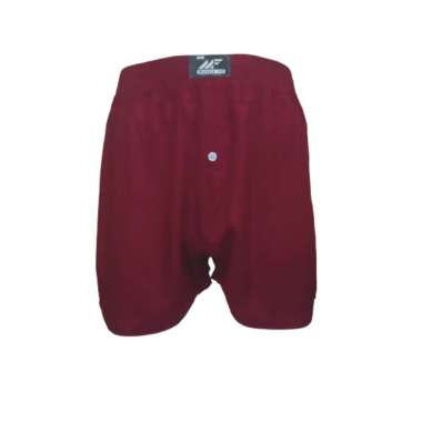 Muscle Fit Boxer Kancing Katun Celana Dalam Pria [1 Pcs] MAROON XL